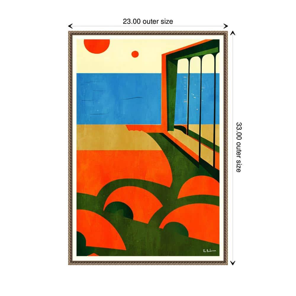 23"x33" Amalfi Coast View by Bo Anderson Framed Canvas Wall Art Print Bronze - Amanti Art