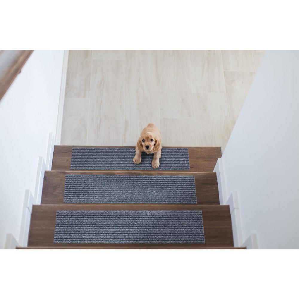 Lifesaver Non-Slip Rubberback Ribbed Design Indoor/Outdoor Stair Treads