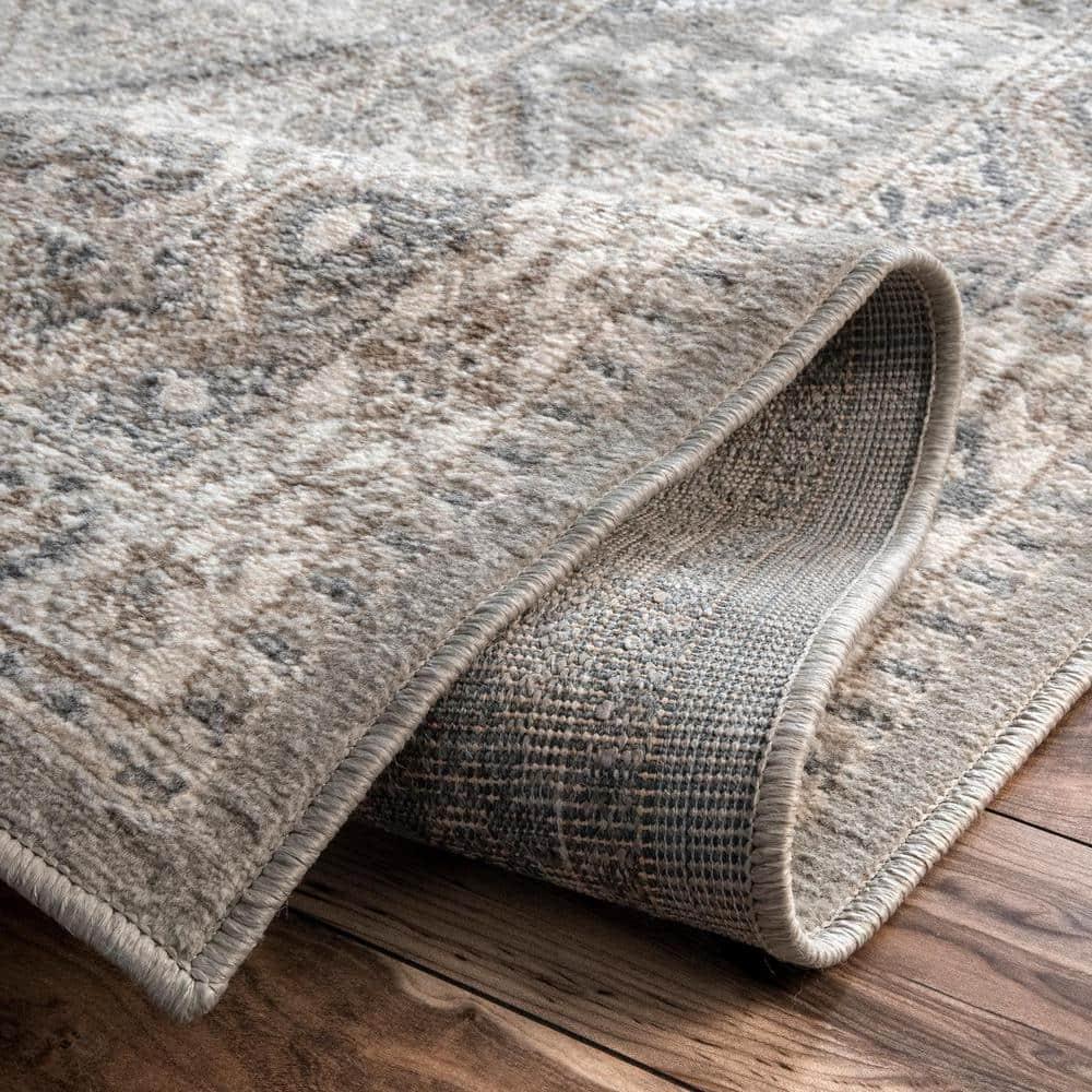 Nuloom 10x14 Becca Tiled Indoor Area Rug, Taupe, Faded Transitional Design, Stain Resistant, Bedroom, Living Room, Kitchen