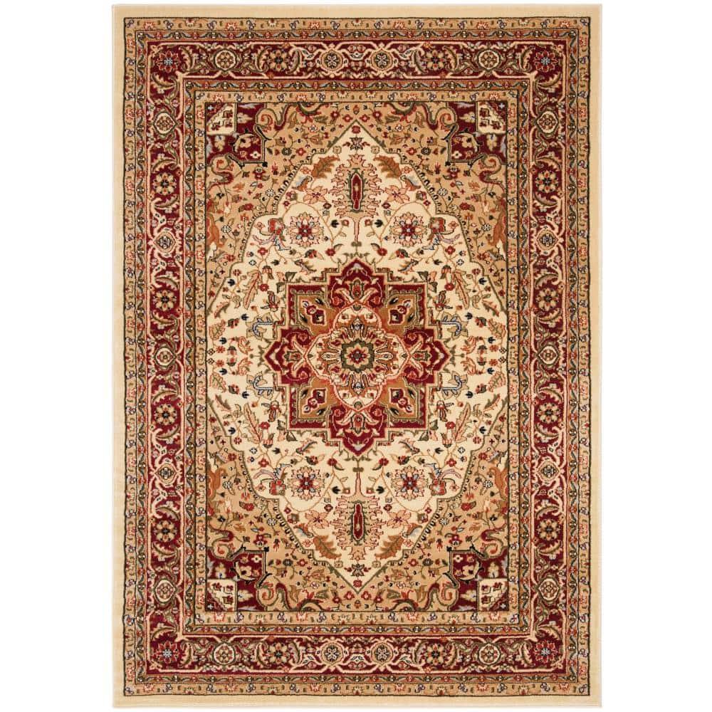Lyndhurst Heriz LNH330 Power Loomed Area Rug - Ivory/Red - 6'x9' - Safavieh