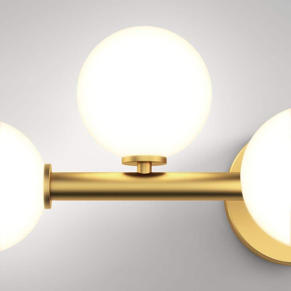 Gold 5-Light Integrated LED Vanity Light with Glass Globes