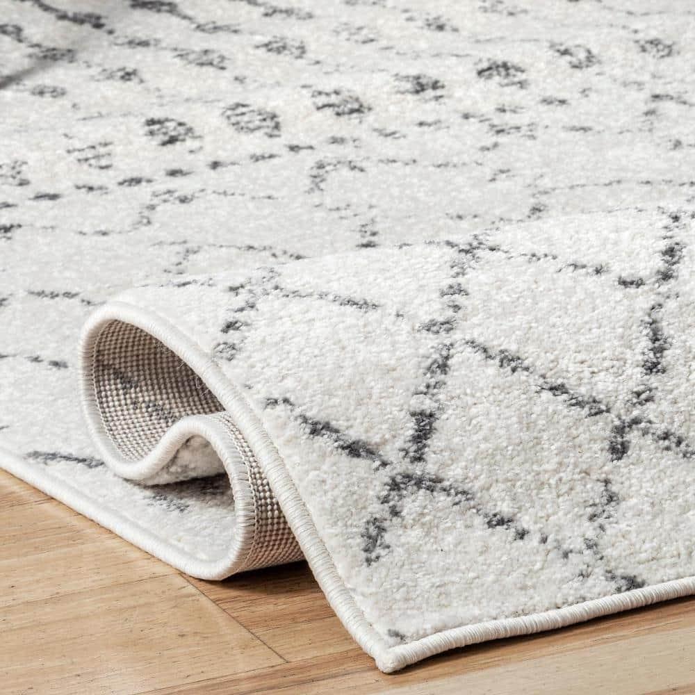 nuLOOM Blythe 8 x 8 (ft) Polypropylene Gray Square Indoor Geometric Moroccan Area rug
