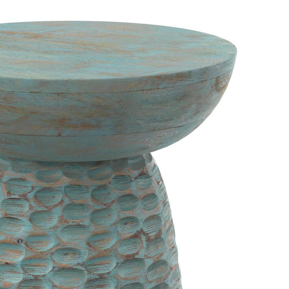 Simpli Home Boyd Solid Mango Wood Pedestal Accent End Table