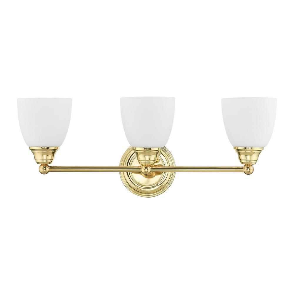 Livex Lighting Somerville 3 - Light Vanity in  Polished Brass