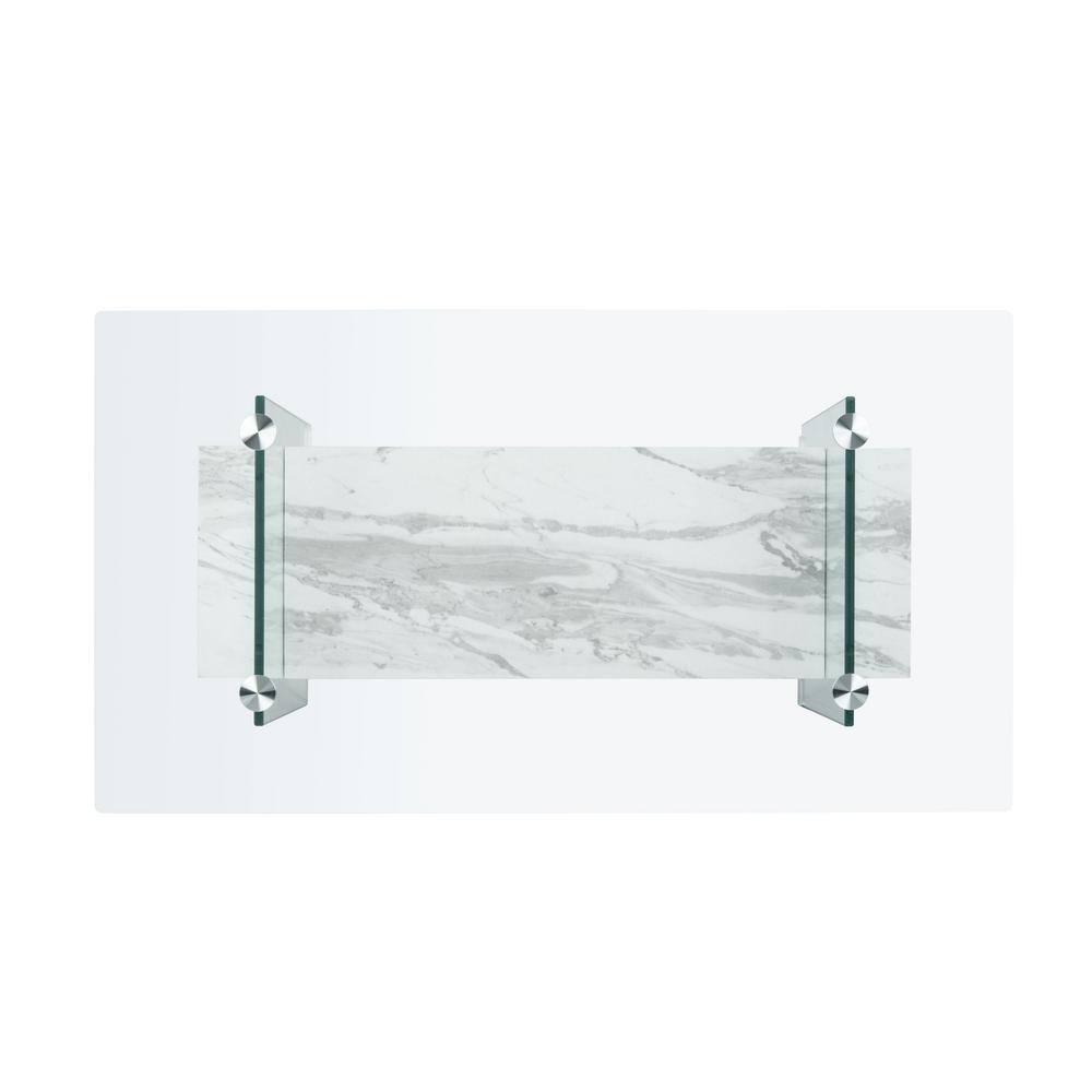 Kayley Coffee Table - Glass/White - Safavieh