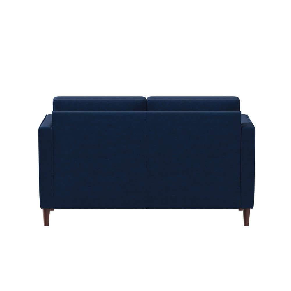 LifeStyle Solutions Jareth Loveseat in Navy Blue Fabric Upholstery