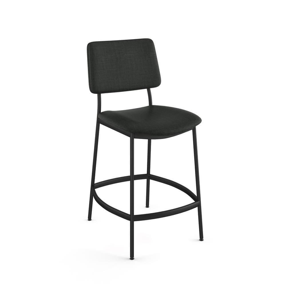 Amisco Sullivan 26 In. Counter Stool - Black Polyester / Black Metal