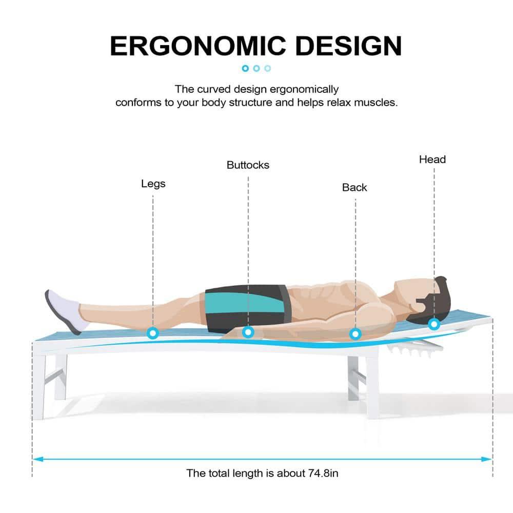 Set of 2 Blue Aluminum Adjustable Outdoor Chaise Lounges