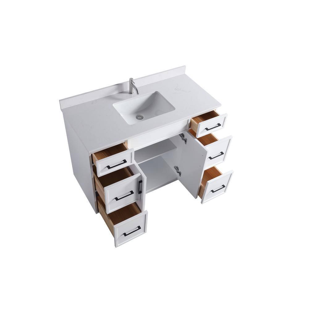 Freestanding Vanity with Sink 2 Doors + 6 Drawers - 48"