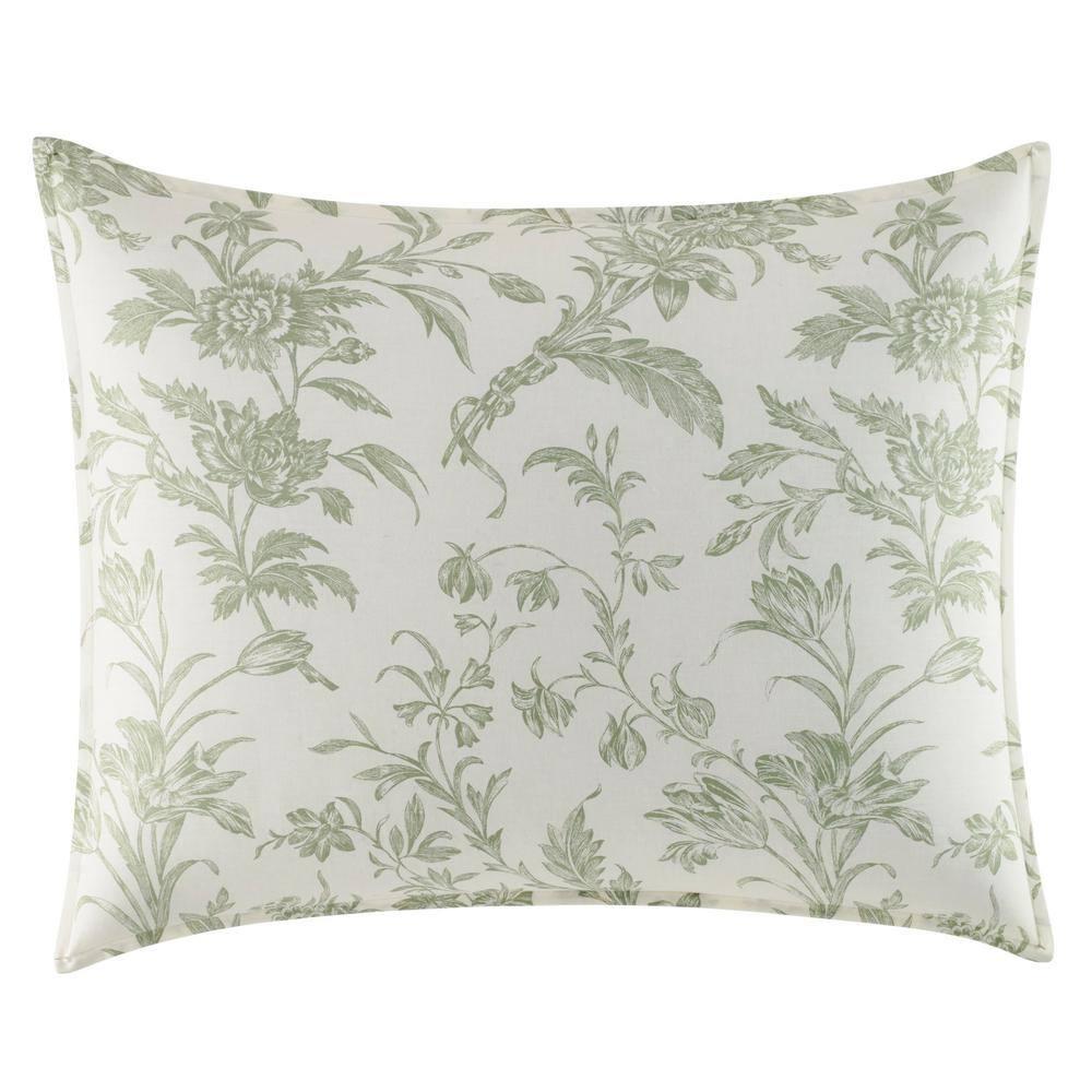 Laura Ashley Laura Ashley Natalie Green Cotton Bonus Duvet Cover Set