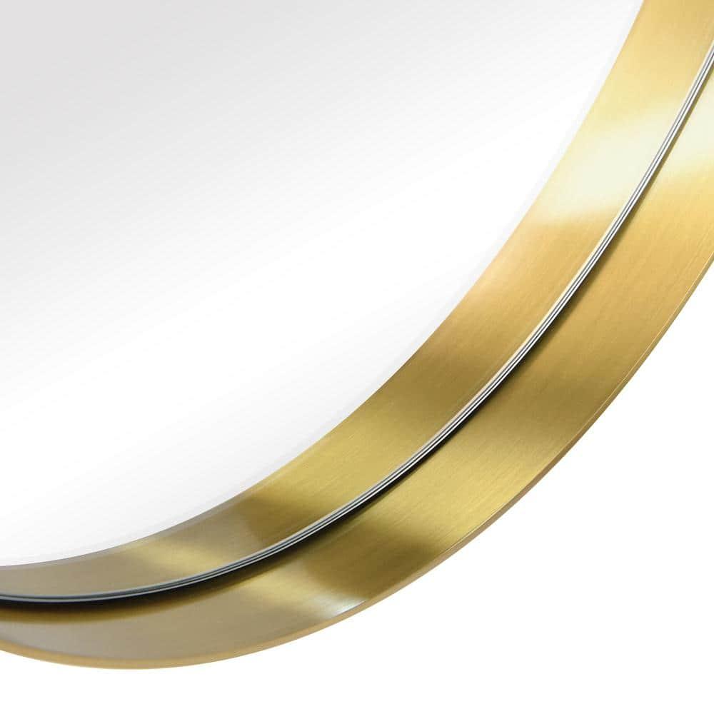 Empire Art Direct Ultra Brushed Gold Stainless Steel Frame Oval Wall Mirror, 24" x 36" x 2", Ready to Hang