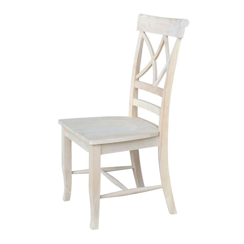 Set of 2 Lacy Dining Chair - Unfinished - International Concepts: Solid Wood, Parawood, Armless