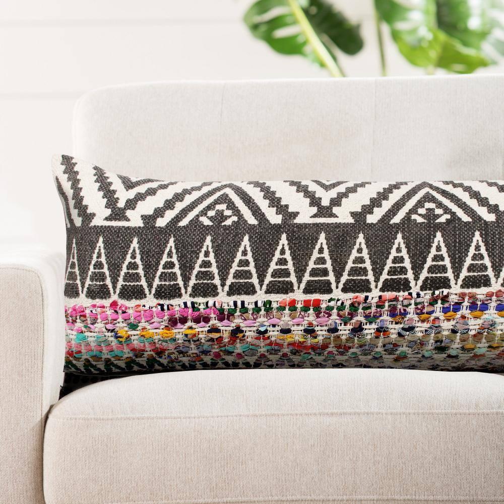 LR Home Nomad 14" x 36" Rainbow Chevron Cotton Blend Adult Decorative Throw Pillow