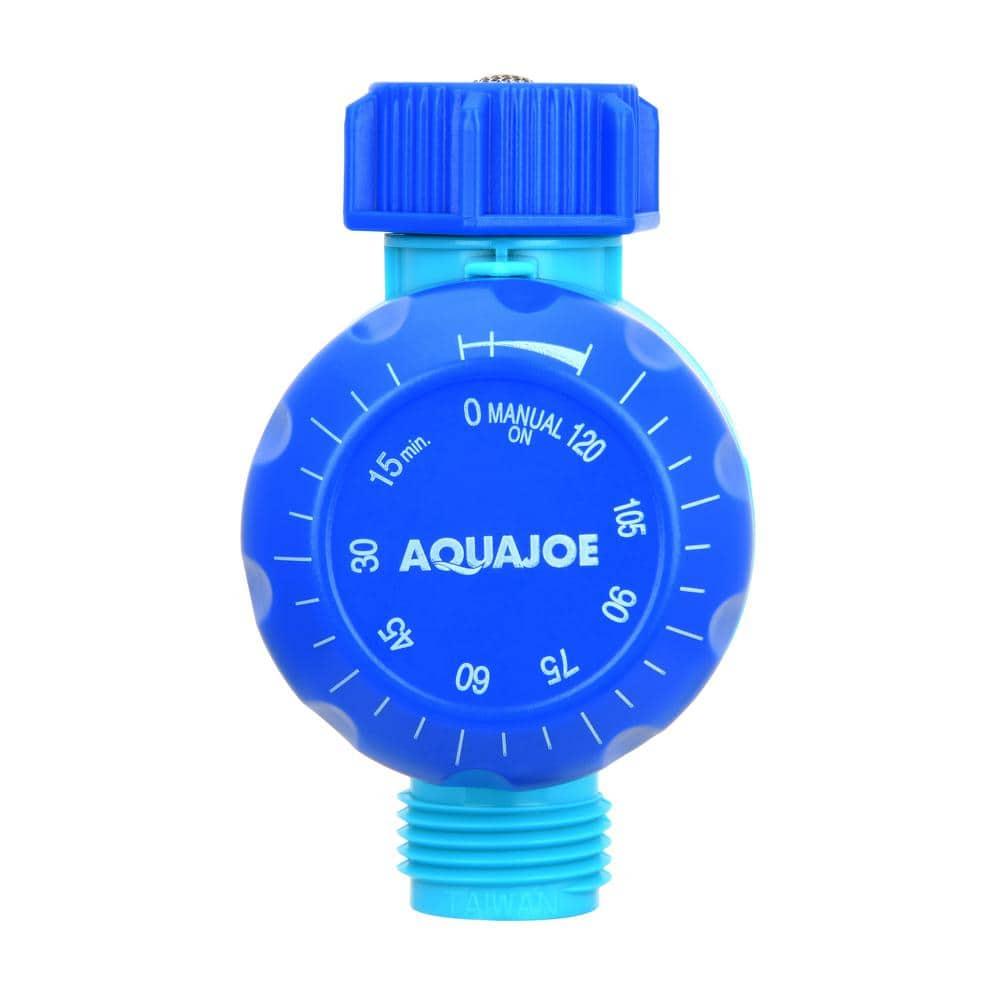 Restored Aqua Joe AJ-WTX2 Set of 2 Manual Water Timers Dual-Zone Coverage 2 Hours Max Timer Built-In Timer Bypass Function (Refurbished)