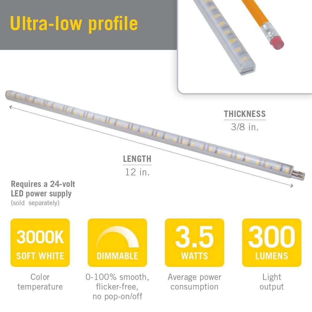 RigidStrip 12" Linkable LED Strip Light Diffuser, 12V