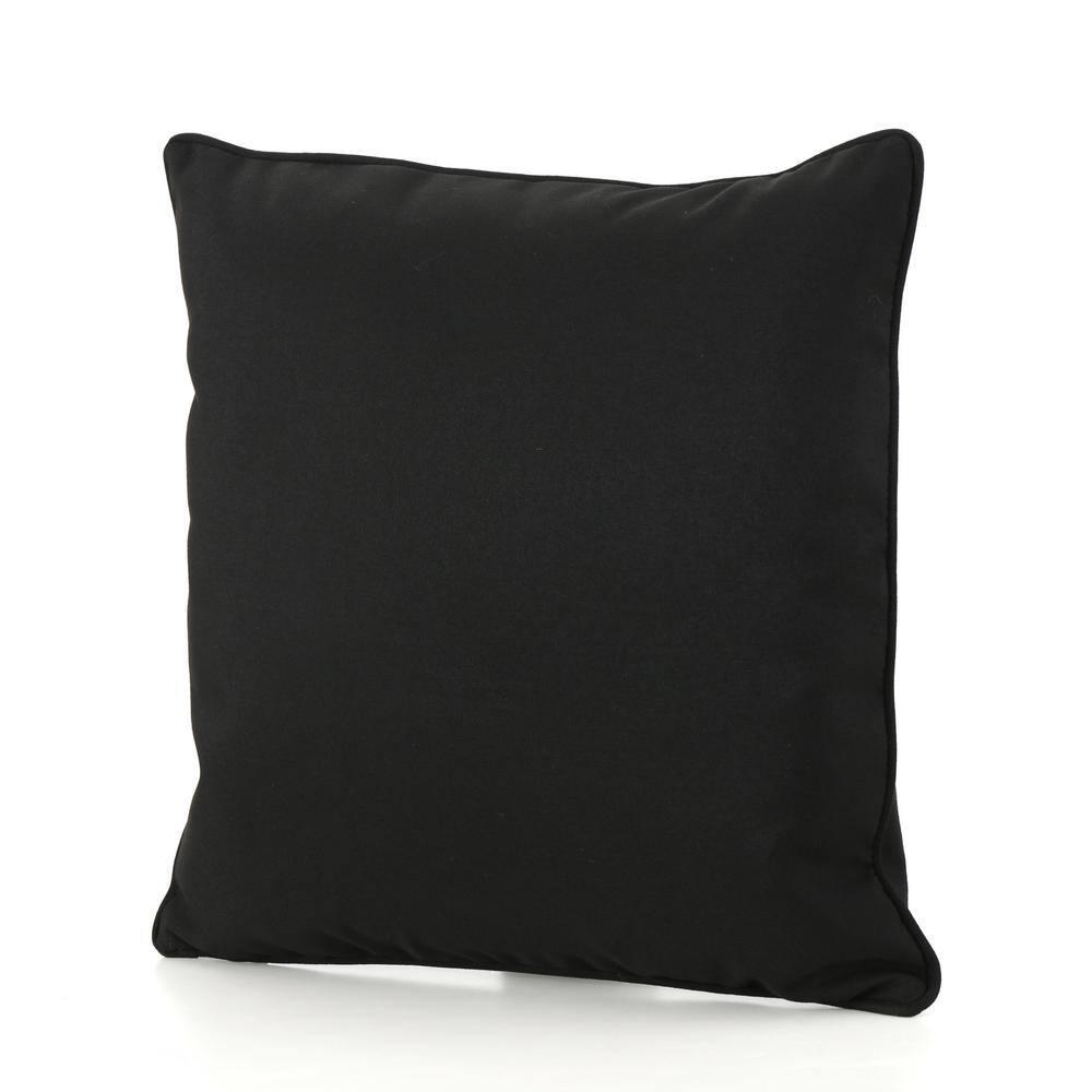 Noble House Coronado 18x18" Square Fabric Throw Pillow in Black