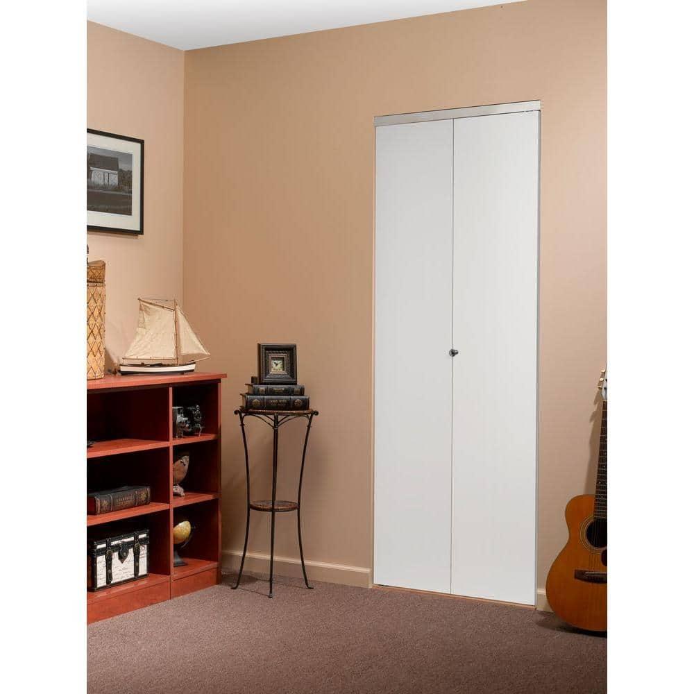 Custom Door and Mirror 80'' Solid + Manufactured Wood Flush Painted Bi-Fold Door