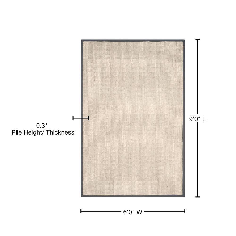 Debroh Natural Fiber Sisal With Latex Solid Color Rug
