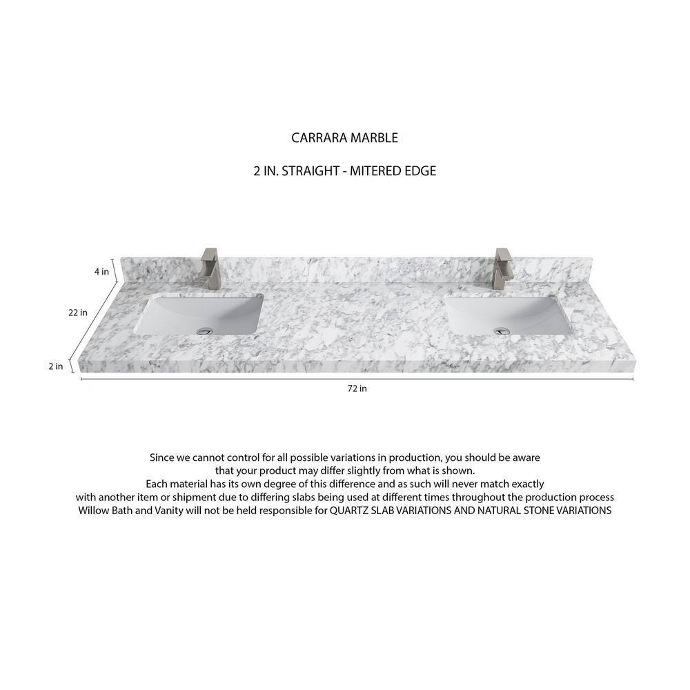 Willow Collections Parker 72'' Double Bathroom Vanity with Top