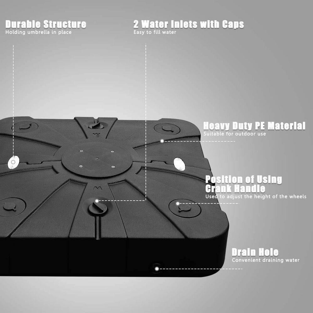 Spaco Umbrella Base, 260 lbs Offset Patio Umbrella Base with Wheels Sand Water Filled for Outdoor Patio Market Table Umbrella