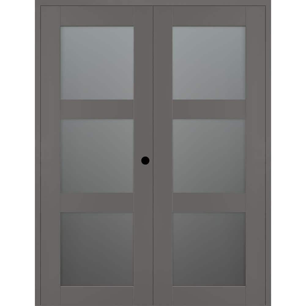 Belldinni Avon 3 Lite Manufactured Wood and Glass Composite Double Frech Doors