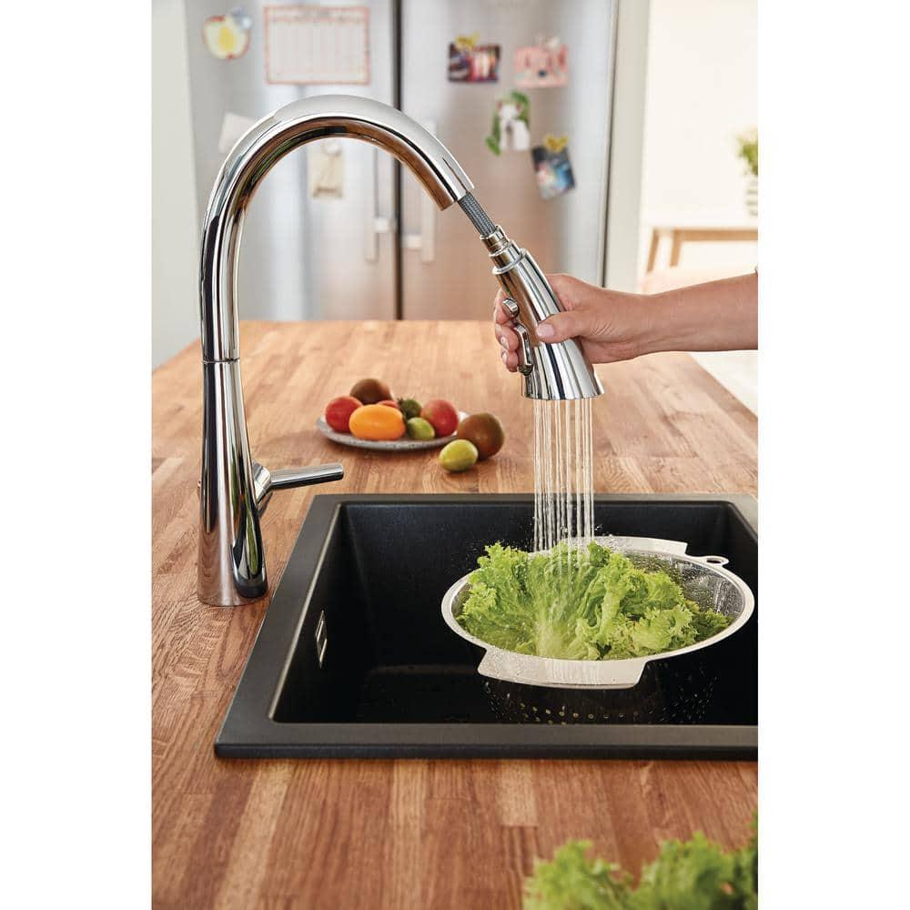 ZEDRA Single-Handle Pull Down Kitchen Faucet Triple Spray 1.75 GPM
