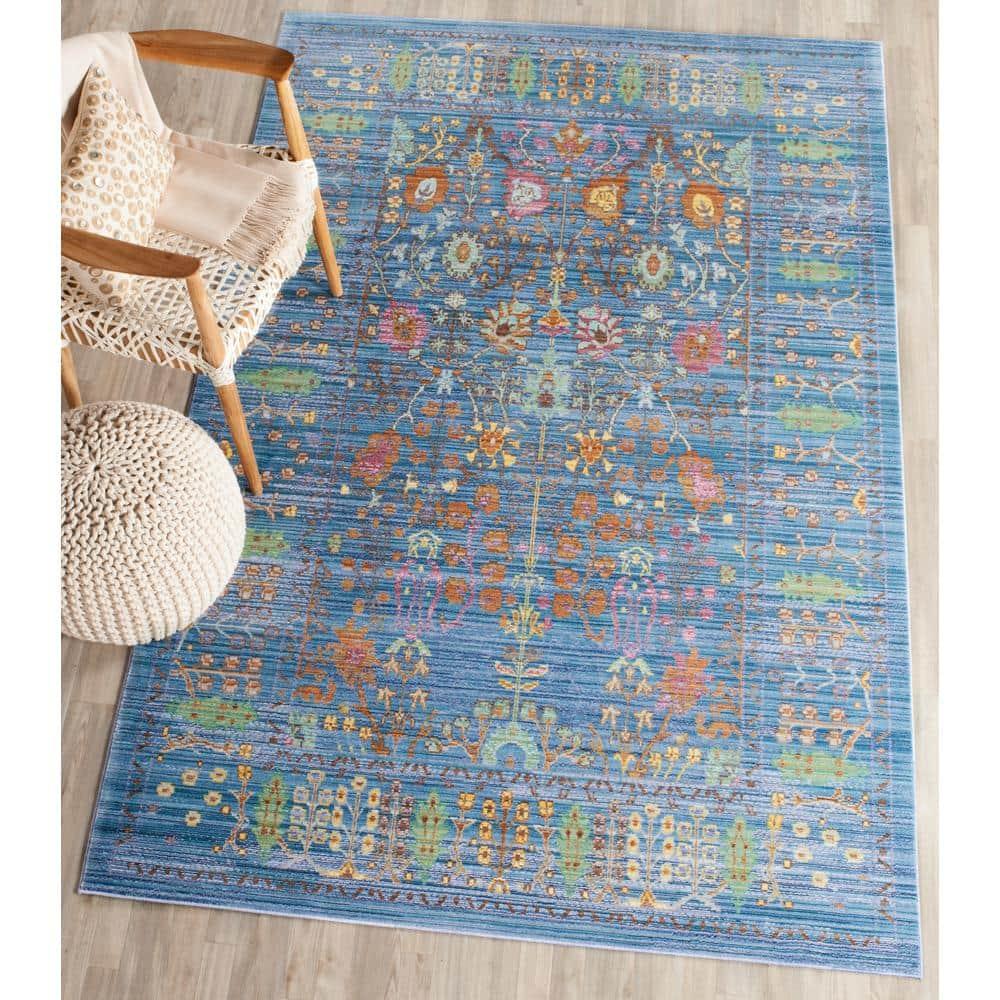 Valencia VAL108 Power Loomed Indoor Area Rug - Blue/Multi - 4'x6' - Safavieh