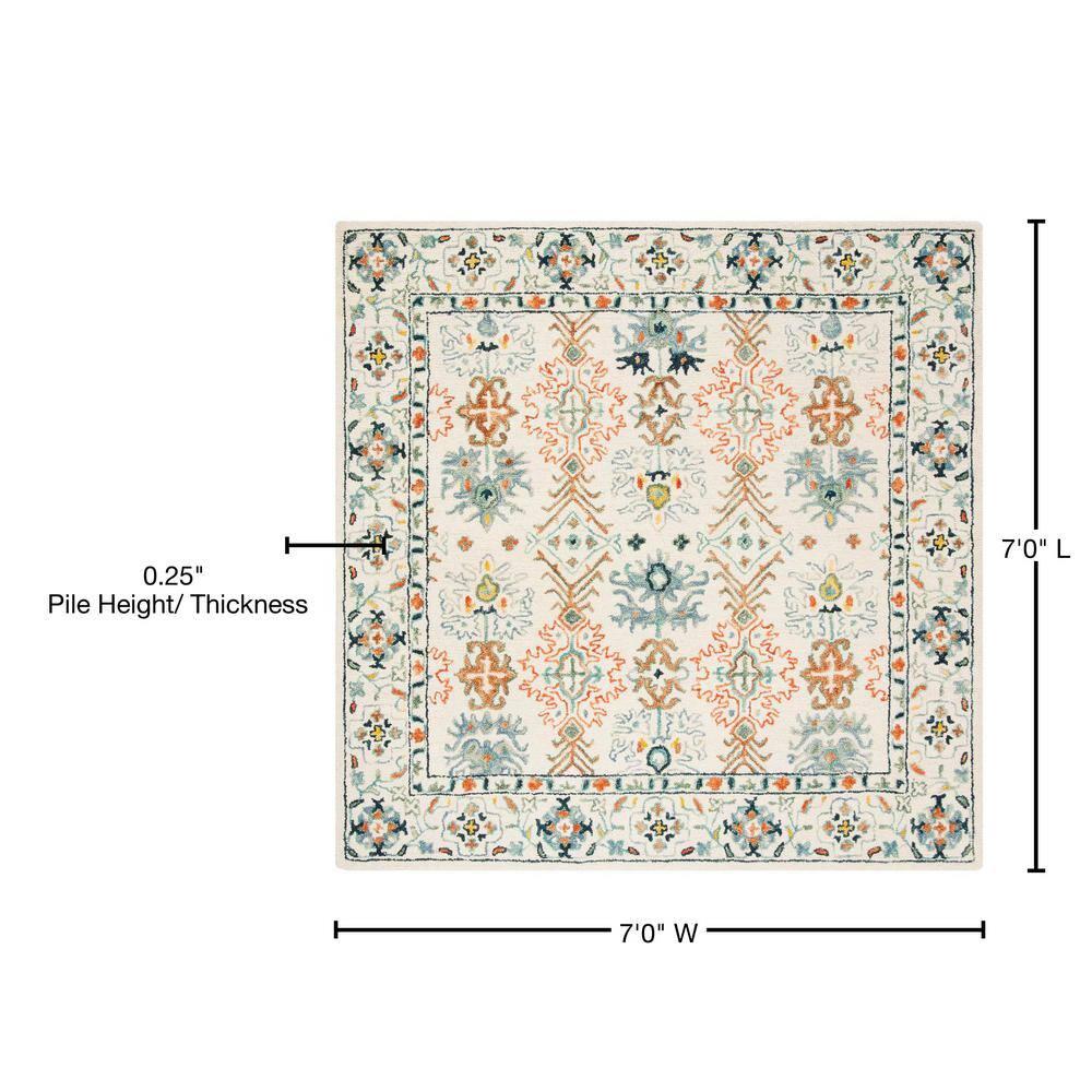 Aspen APN310 Hand Tufted Indoor Area Rug - Ivory/Blue - 7'x7' - Safavieh