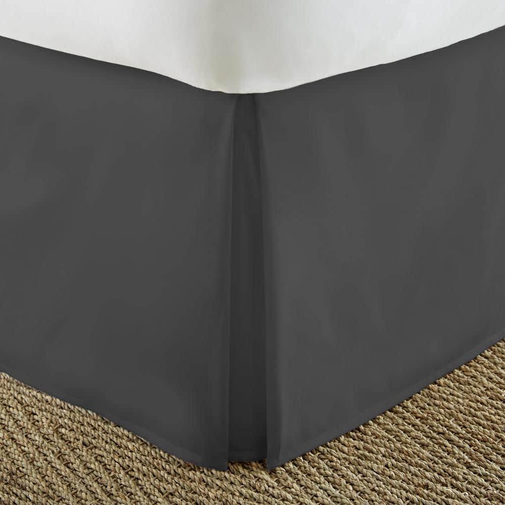 Ienjoy Home Home Collection Black Polyester Ruffled California king Bed Skirt
