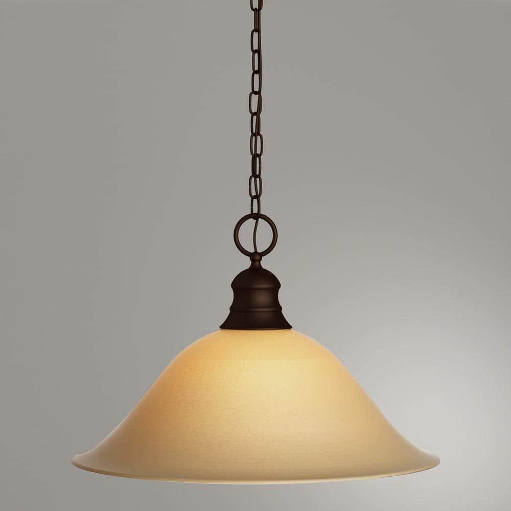 Nuvo 60-1276 - 1 Light  16"  Pendant w/ Champagne Linen Washed Glass