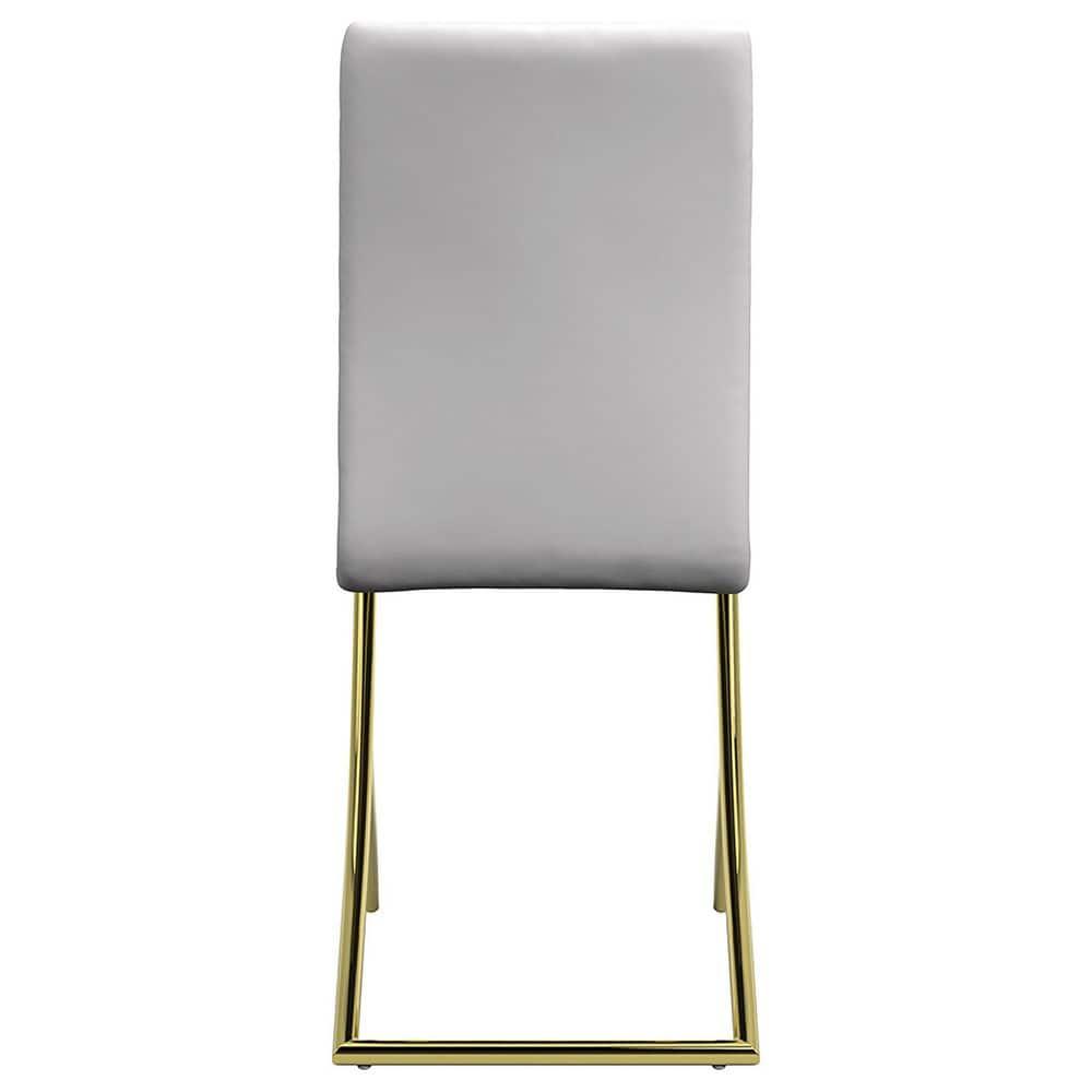 Coaster Chanel Upholstered Faux Leather Dining Chairs in White