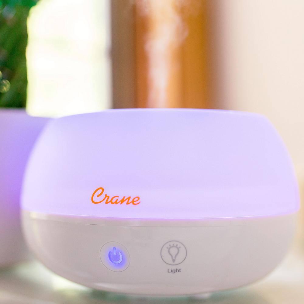 Crane USA 0.2 Gal. 2-in-1 Ultrasonic Cool Mist Humidifier & Aroma Diffuser for Small Rooms