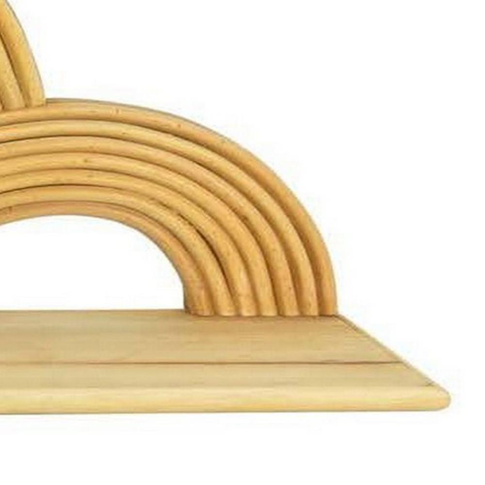 Dadi 27 Inch Wall Decoration Shelf, 3 Layered Semi Circle Design, Brown