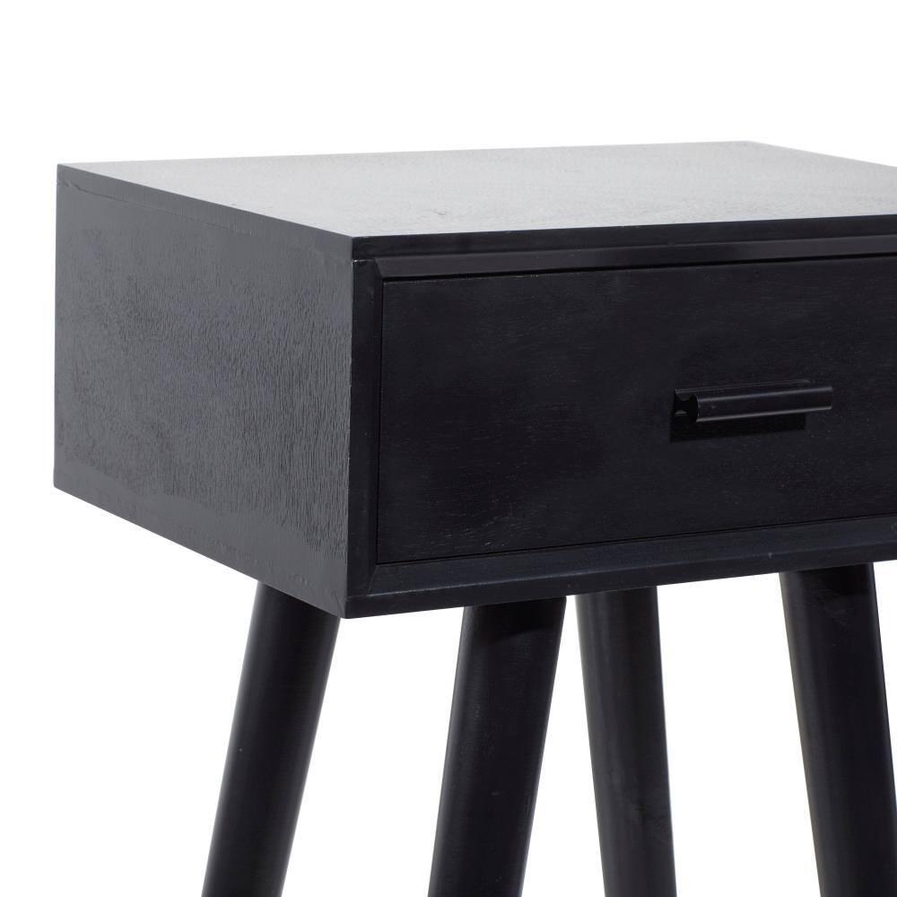 Modern Drawer Wooden Accent Table Black - Olivia & May: Compact Entryway Furniture, Single Storage