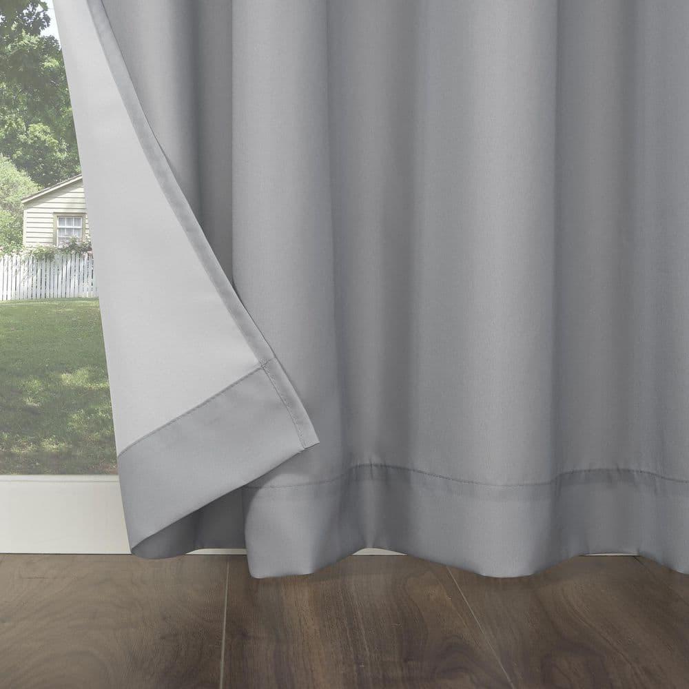 Sun Zero Sailor Indoor/Outdoor UV Protectant Room Darkening Grommet Curtain Panel, 54"x95", Gray
