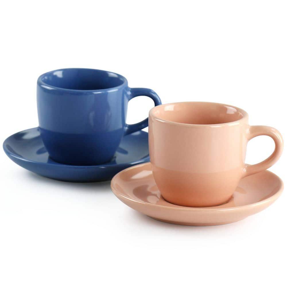 Mr. Coffee Mr. Coffee 12 Piece 3Oz Stoneware Espresso Cup And Saucer Set In Assorted Colors