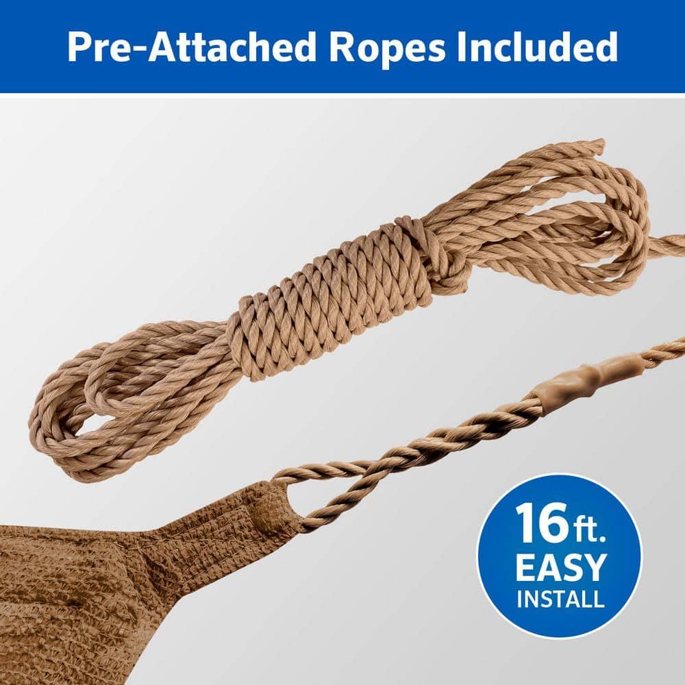 Coolaroo Ready-to-Hang Shade Sail - 90% UV Block Breathable Outdoor Sun Shade with Pre-Attached Ropes for Patios, Gardens & Seasonal Use, 12ft, Triangle, Coca