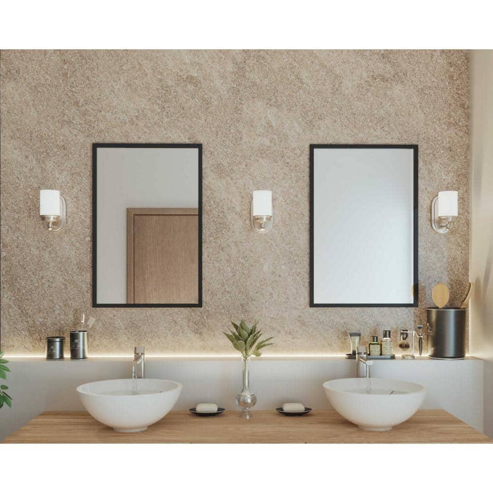 Progress Lighting Glide Collection 1-Light Wall Sconce, Brushed Nickel, Etched Opal Glass
