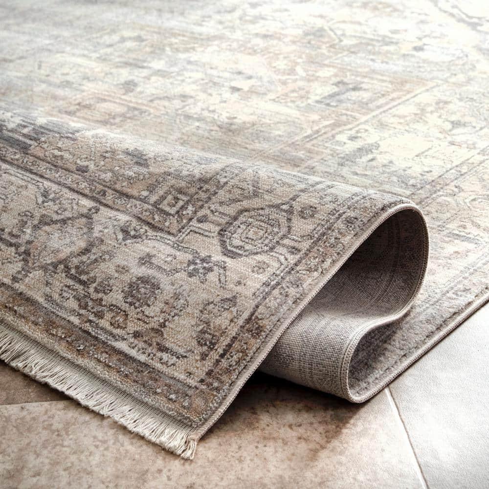 Nuloom Harriet Medallion 4x6 Indoor Area Rug for Living Room Bedroom Dining Room Kitchen, Neutral/Beige