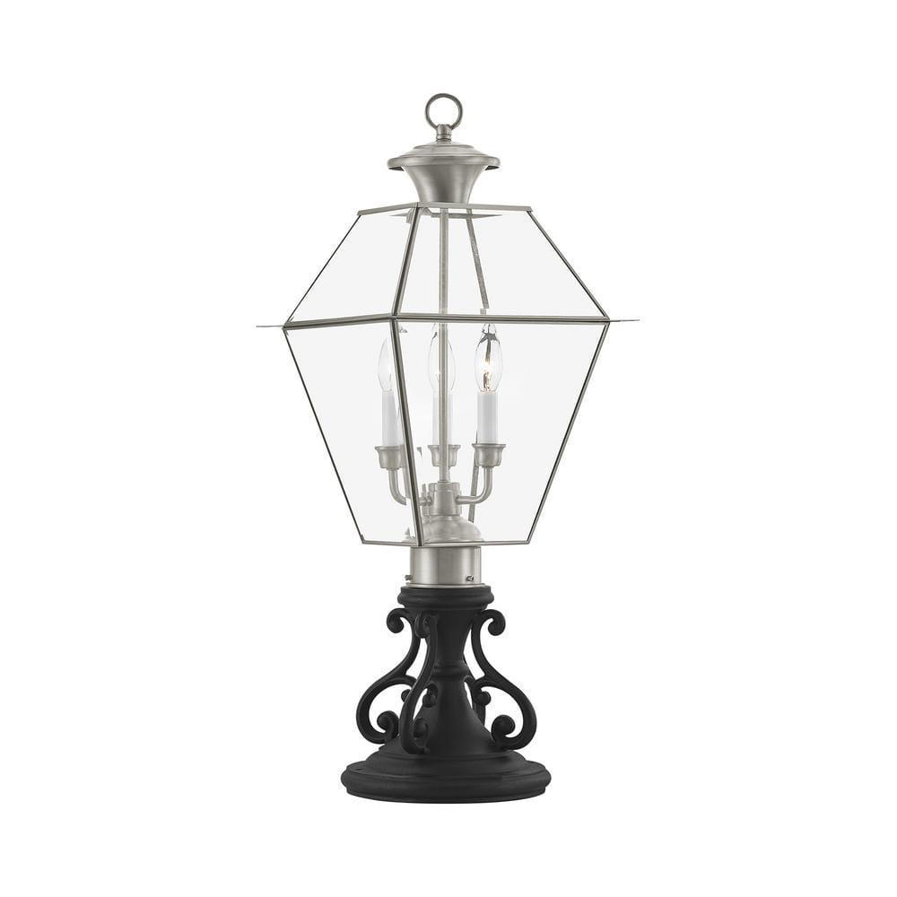 Livex Lighting Westover 3 - Light Post Light in  Brushed Nickel