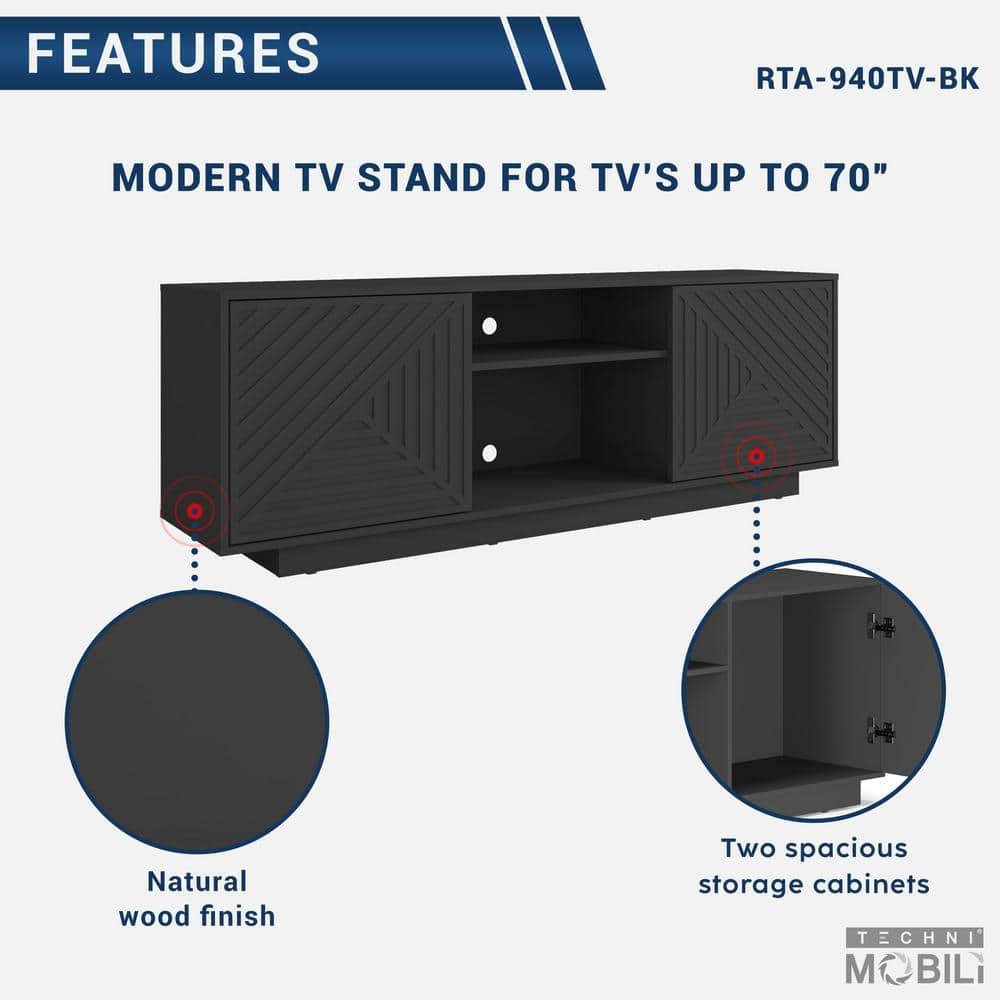 George Oliver Techni Mobili Modern TV Stand For Tvs Up To 70"