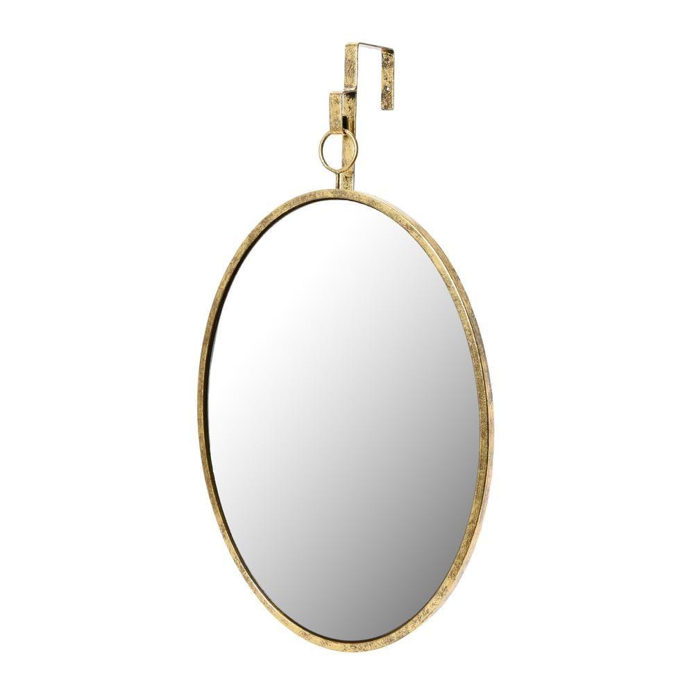 16 in. W x 26 in. H Framed Distressed Gold Decorative Mirror