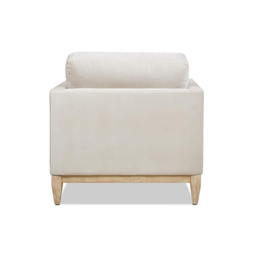 Jennifer Taylor Home Knox 65" Modern Farmhouse Performance Velvet Living Room Chaise Lounge Chair in French Beige
