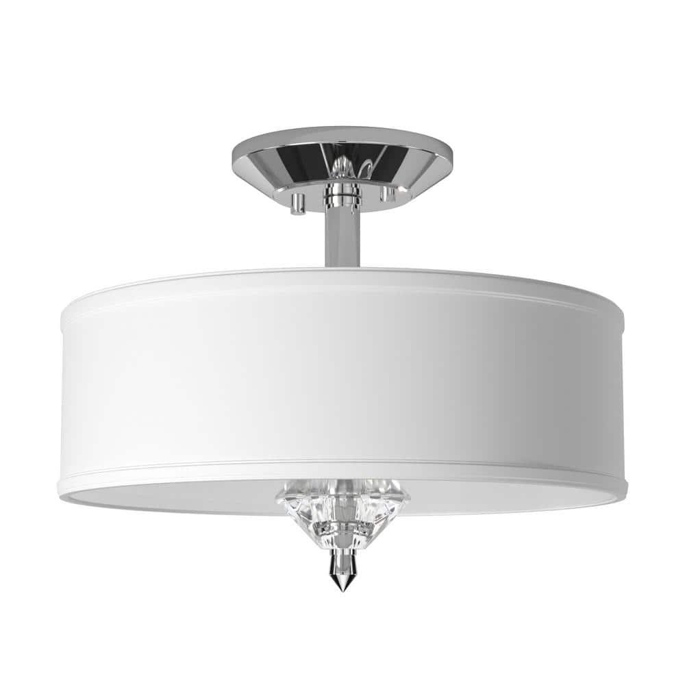 Palatial Chrome 15.75" Semi Flush Mount with Elongated Candles