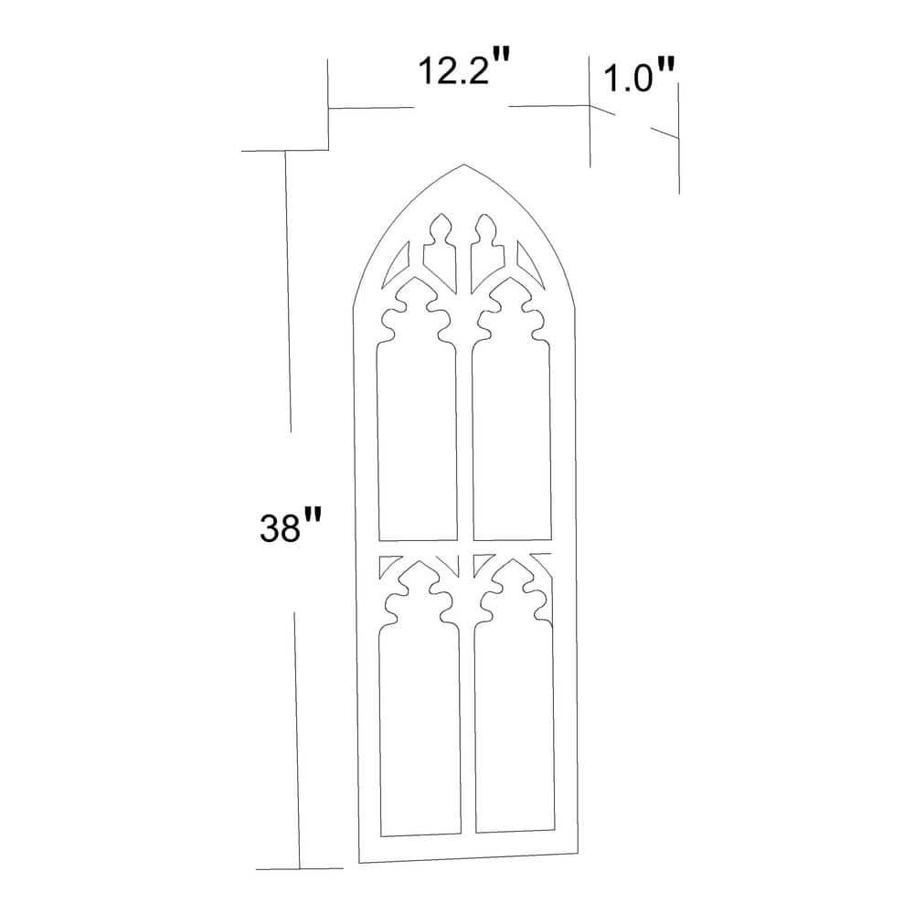 LuxenHome Distressed White Wood Cathedral Framed Wall Mirror