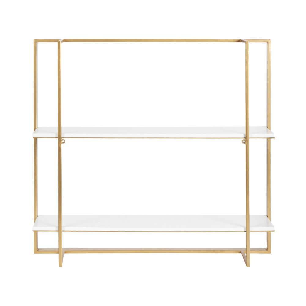 Kate & Laurel All Things Decor 24"x22" Kercheval Modern Wood Shelf Gold