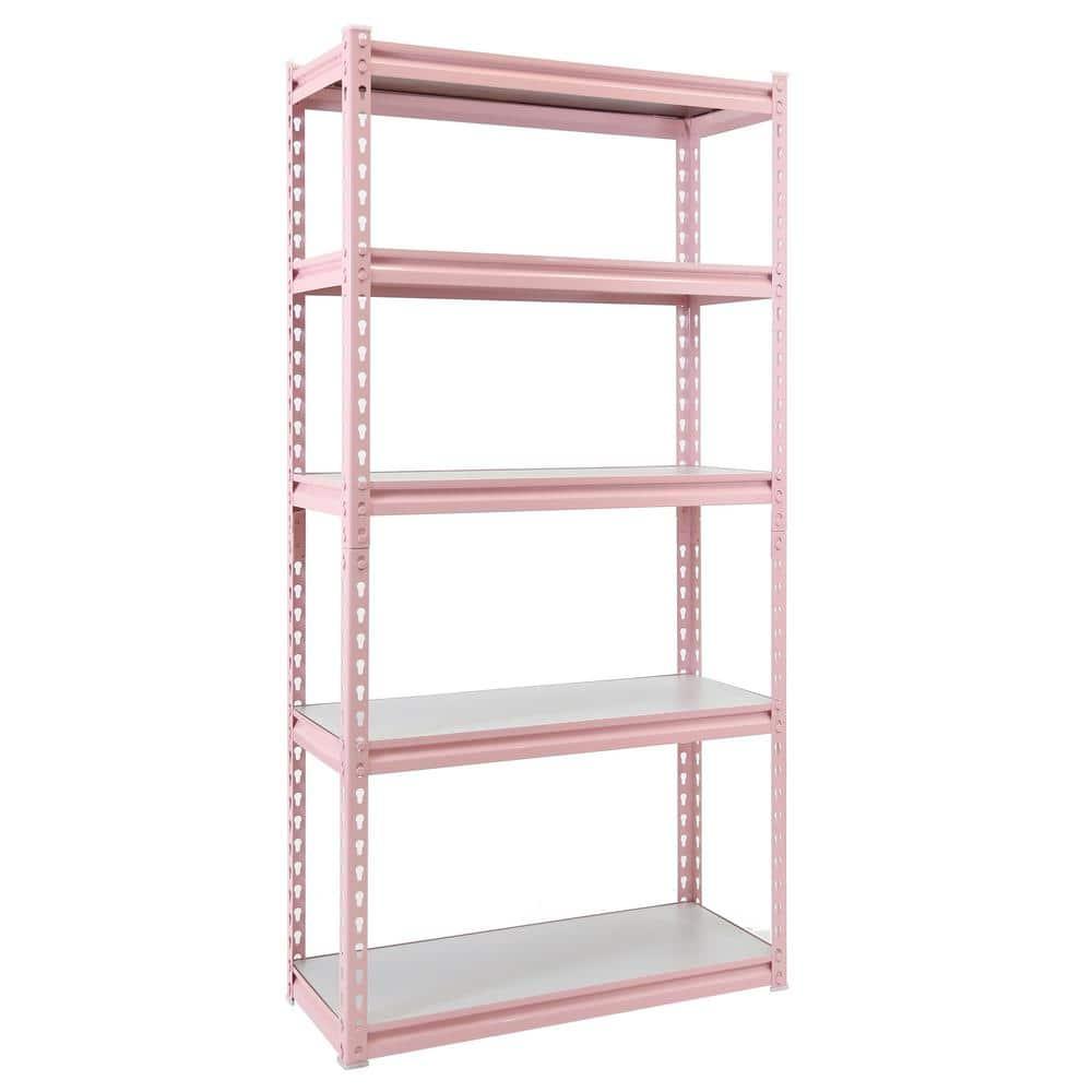 King's Rack Pink 5-Tier Boltless Tier Height Adjustable Steel Frame Garage Storage  Shelving Units (36" W x 18" D x 72")