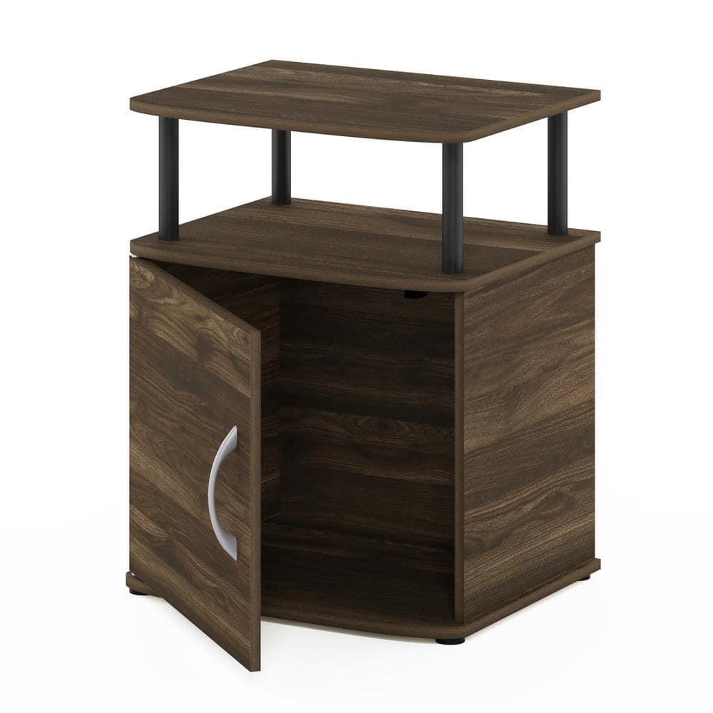 Furinno JAYA Utility Design End Table, Columbia Walnut/Black