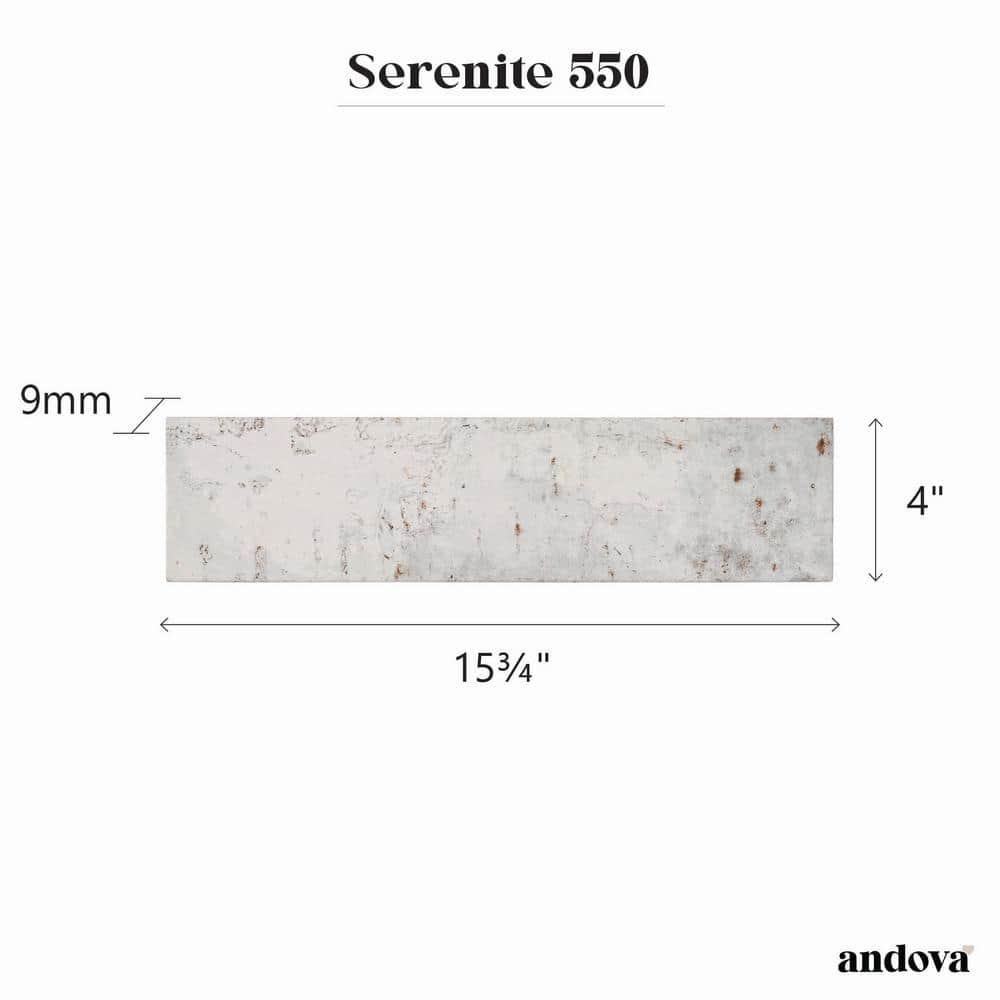 Andova Serenite 4-in. x 16-in. Subway Vintage Look Glazed Porcelain Vintage Wall Tile