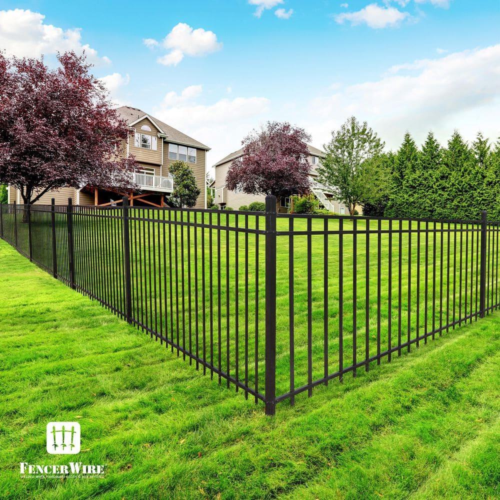 Fencer Wire Fencer Wire 4/ 5/ 6FT H X 6FT W Heavy Duty Pinnacle Fence Barrier Panel, Anti-Rust Metal Fencing Panel